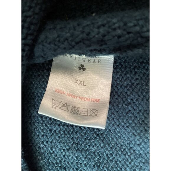 Emerald Isle Knitwear Wool Blend XXL Pullover Sweater With Buttoned Collar & Tex - Picture 5 of 12